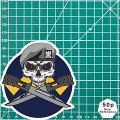 Royal Scots Dragoon Guards Car Decal - Stylish Skull and Crossed Bayonets Design redplume
