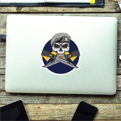 Royal Scots Dragoon Guards Car Decal - Stylish Skull and Crossed Bayonets Design redplume
