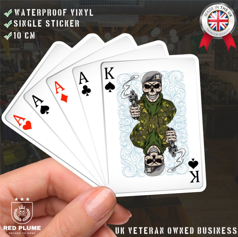 Royal Scots Dragoon Guards RSDG King & Aces Waterproof Vinyl Sticker 10cm redplume