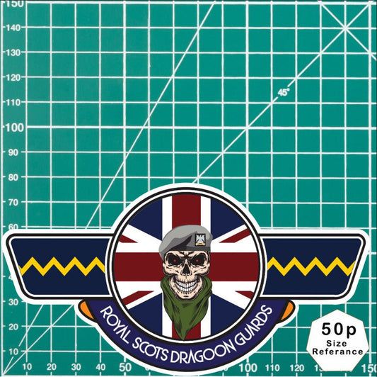 Royal Scots Dragoon Guards RSDG UV Laminated Vinyl Sticker - Wings redplume