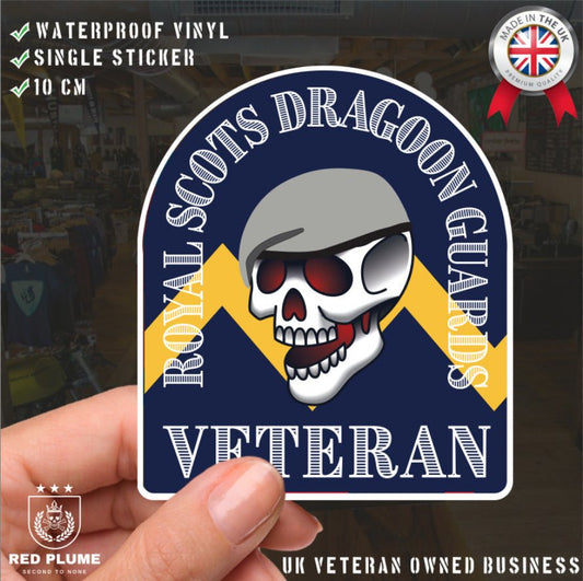 Royal Scots Dragoon Guards Veteran Old School Tattoo Style Veteran Sticker redplume