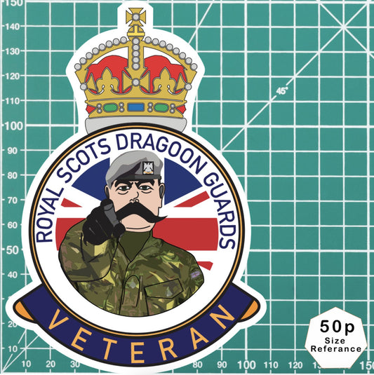 Royal Scots Dragoon Guards Veteran UV Laminated Lord Kitchener & Beret Decal redplume