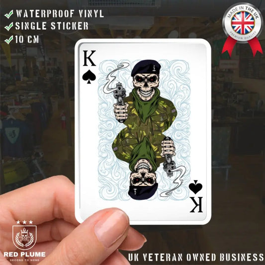 Royal Signals King of Spades Waterproof Vinyl Sticker/Decal 10cm redplume