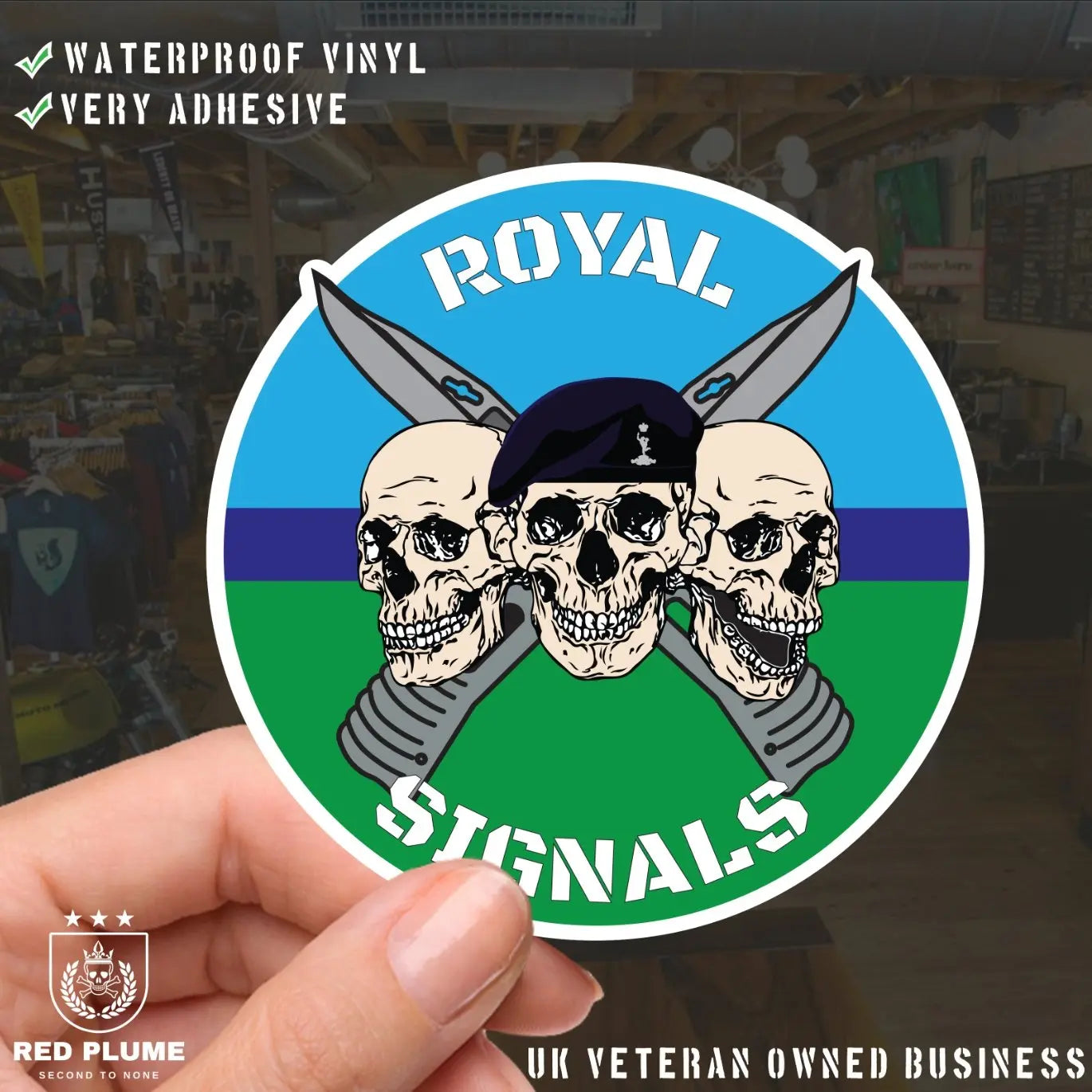 Royal Signals Regiment - 6 Best-Selling Waterproof Stickers bundle redplume