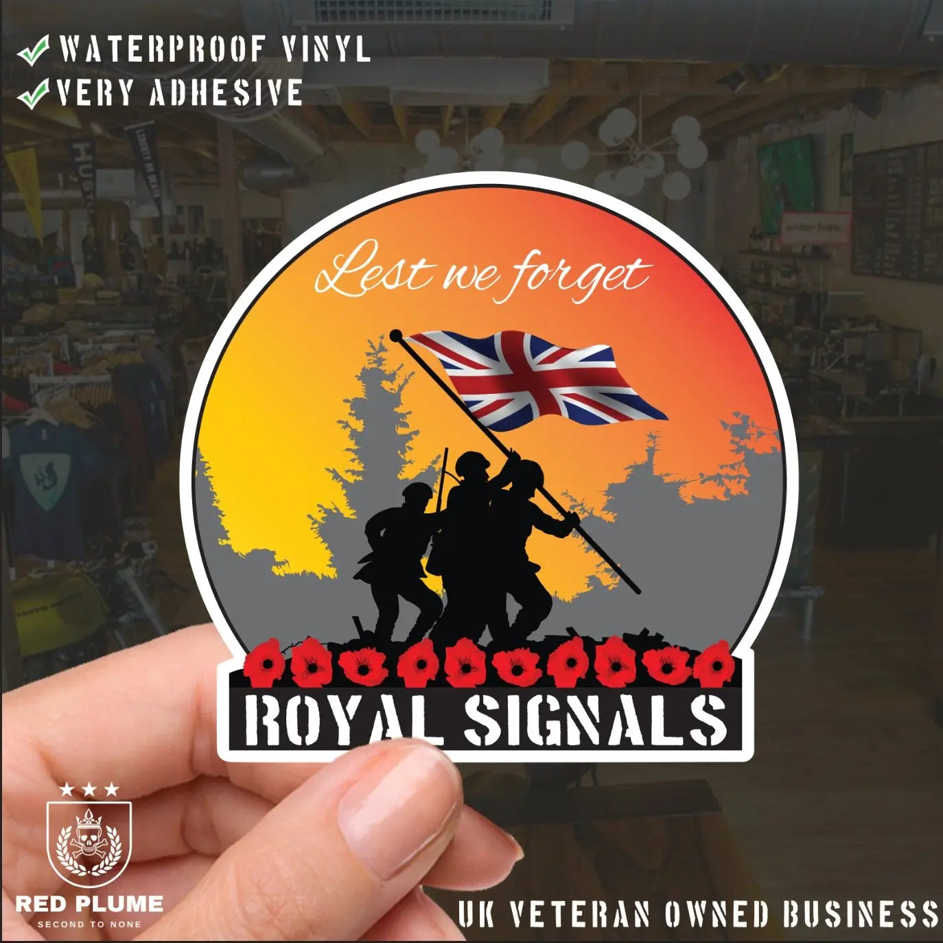 Royal Signals Regiment - 6 Best-Selling Waterproof Stickers bundle redplume