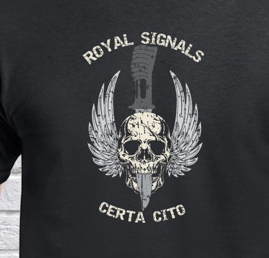 Royal Signals Skulled Dagger T-Shirt redplume