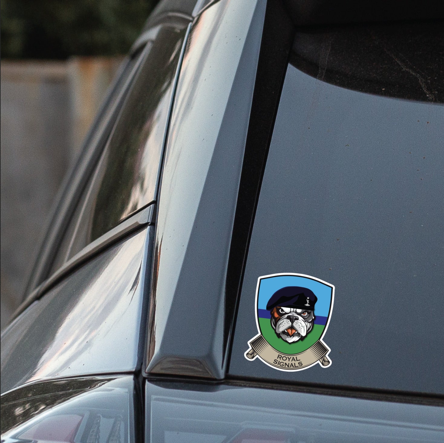 Royal Signals TRF British Bulldog Vinyl Sticker - 10cm redplume