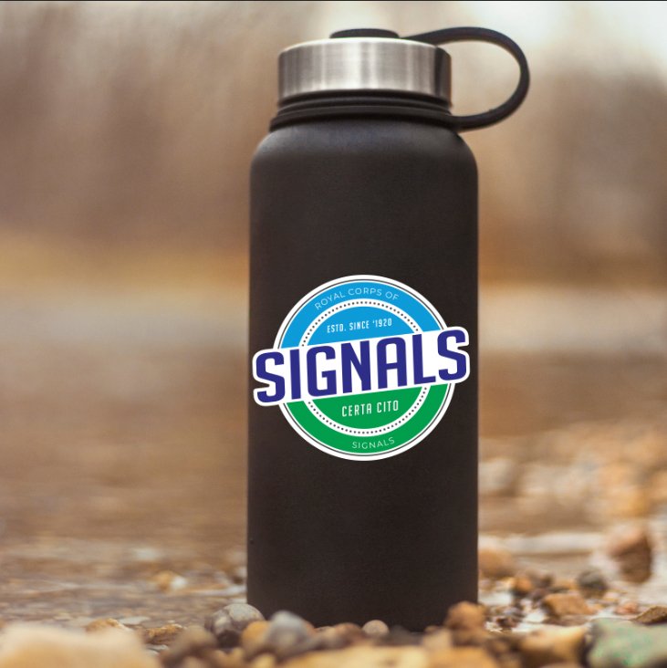 Royal Signals Waterproof UV Laminated Vinyl Sticker - Retro redplume