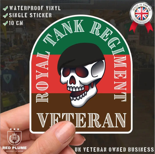 Royal Tank Regiment Old School Tattoo Style Veteran Sticker redplume