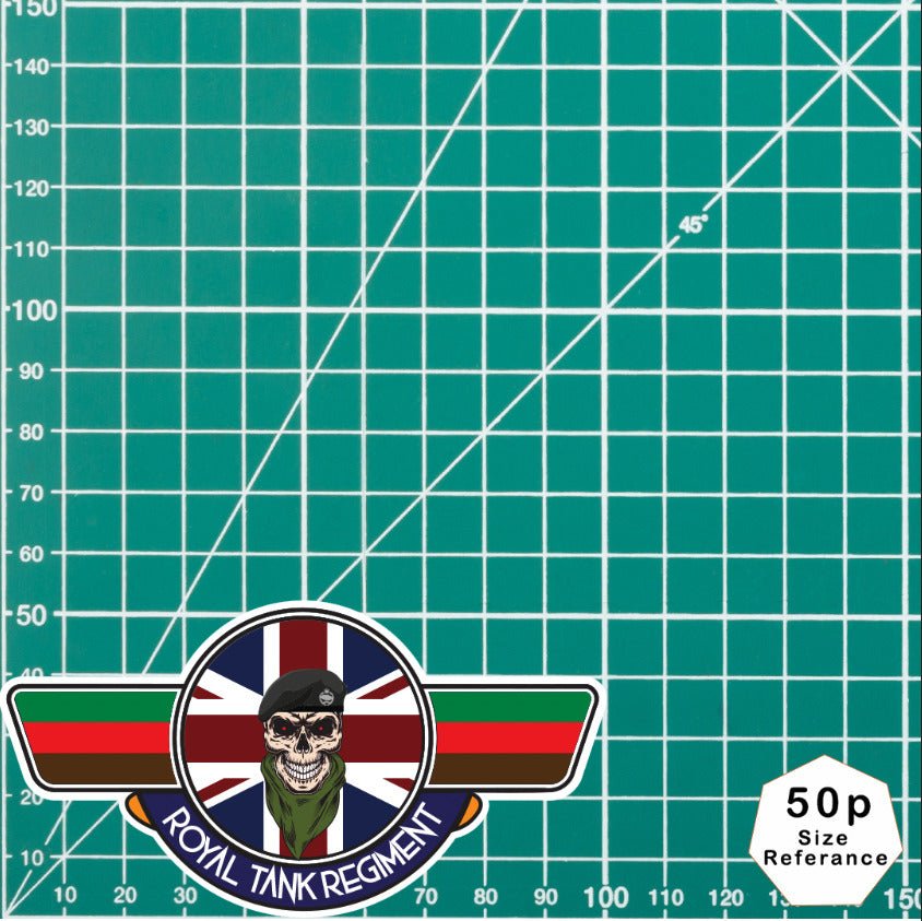 Royal Tank Regiment RTR UV Laminated Vinyl Sticker - Wings redplume