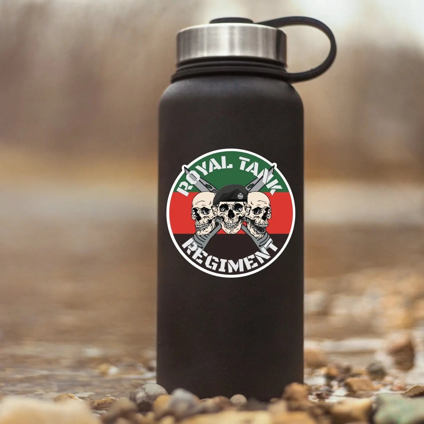 Royal Tank Regiment RTR Waterproof Vinyl Stickers Three Skull Design redplume