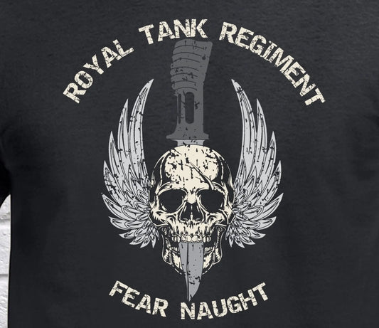 Royal Tank Regiment Skulled Dagger T-Shirt redplume