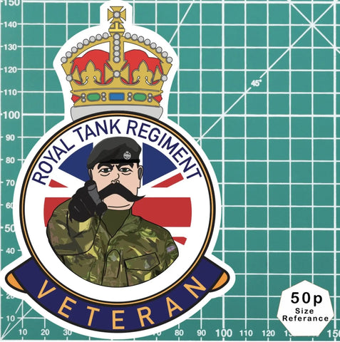 Royal Tank Regiment Veteran UV Laminated Kitch & Beret Decal redplume