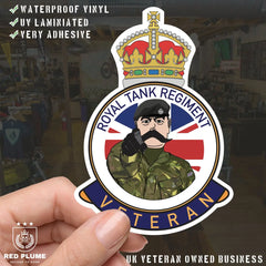 Royal Tank Regiment Veteran UV Laminated Kitch & Beret Decal redplume