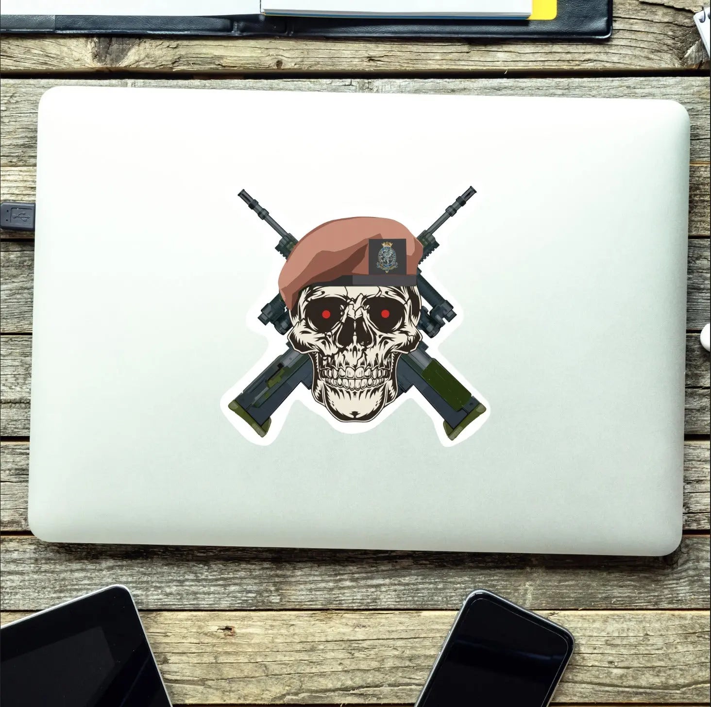 Royal Wessex Yeomanry High-Quality Vinyl Sticker - 100mm Wide - Crossed Rifles redplume