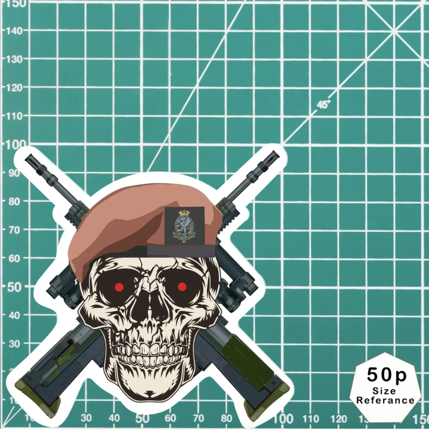Royal Wessex Yeomanry High-Quality Vinyl Sticker - 100mm Wide - Crossed Rifles redplume