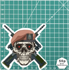 Royal Wessex Yeomanry High-Quality Vinyl Sticker - 100mm Wide - Crossed Rifles redplume