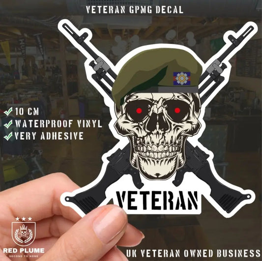 Scots Guards Crossed GPMG High-Quality Vinyl Sticker - 100mm redplume