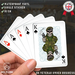 Scots Guards King & Aces Waterproof Vinyl Sticker/Decal 10cm redplume