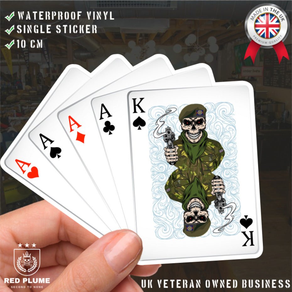 Scots Guards King & Aces Waterproof Vinyl Sticker/Decal 10cm redplume