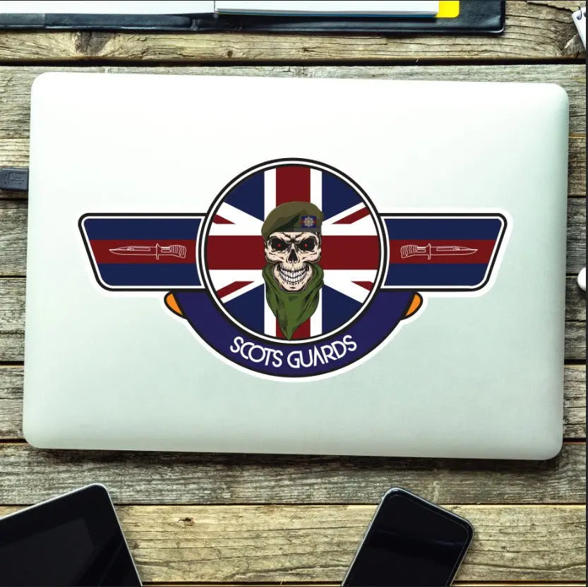Scots Guards UV Laminated Vinyl Sticker - Wings redplume