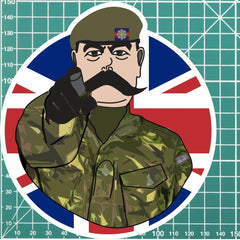 Scots Guards Vinyl Waterproof Sticker, Lord Kitchener Design redplume