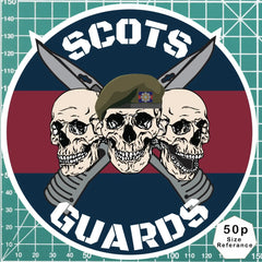 Scots Guards Waterproof Vinyl Stickers Three Skull Design redplume