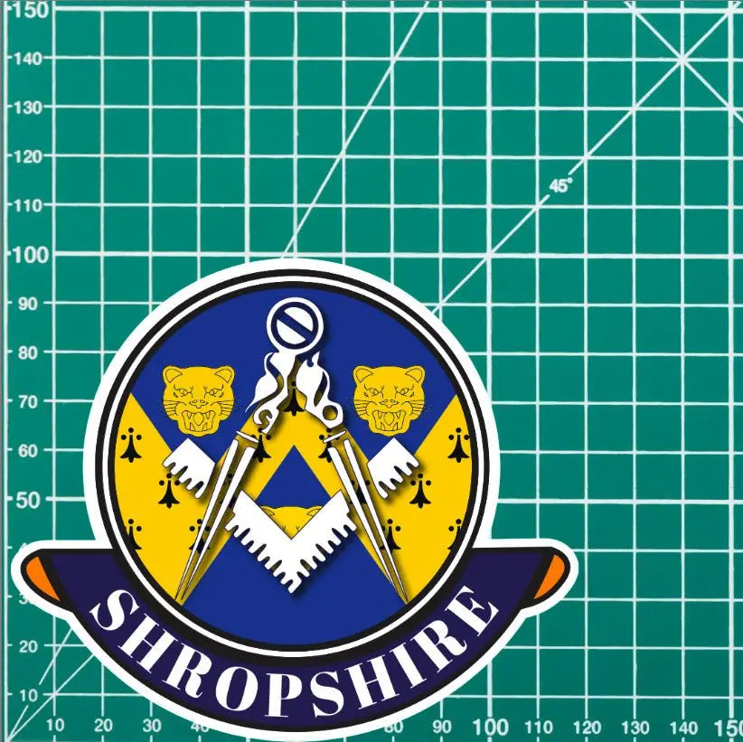 Shropshire Masonic Car Sticker | UV Laminated redplume