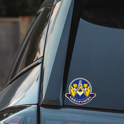 Shropshire Masonic Car Sticker | UV Laminated redplume