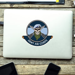 Skull Crest Army Air Corps Vinyl Sticker | 10cm | UV Laminated | redplume
