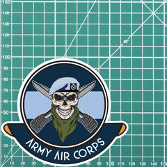 Skull Crest Army Air Corps Vinyl Sticker | 10cm | UV Laminated | redplume