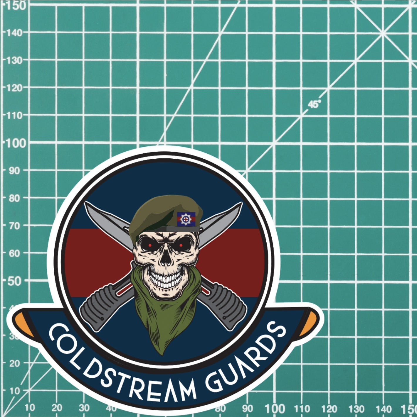 Skull Crest Coldstream Guards Vinyl Sticker | 10cm | UV Laminated | redplume