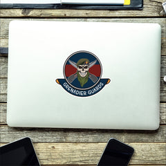 Skull Crest Grenadier Guards Vinyl Sticker | 10cm | UV Laminated | redplume