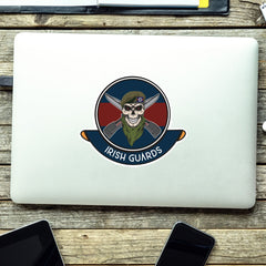 Skull Crest Irish Guards Vinyl Sticker | 10cm | UV Laminated | redplume