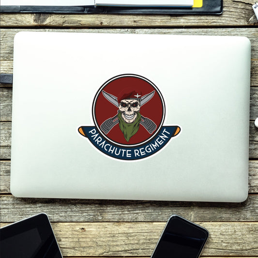 Skull Crest Parachute Regiment Vinyl Sticker | 10cm | UV Laminated | redplume
