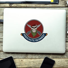 Skull Crest Parachute Regiment Vinyl Sticker | 10cm | UV Laminated | redplume