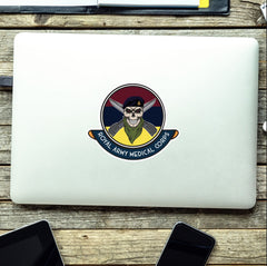 Skull Crest Royal Army Medical Corps Vinyl Sticker | 10cm | UV Laminated | redplume