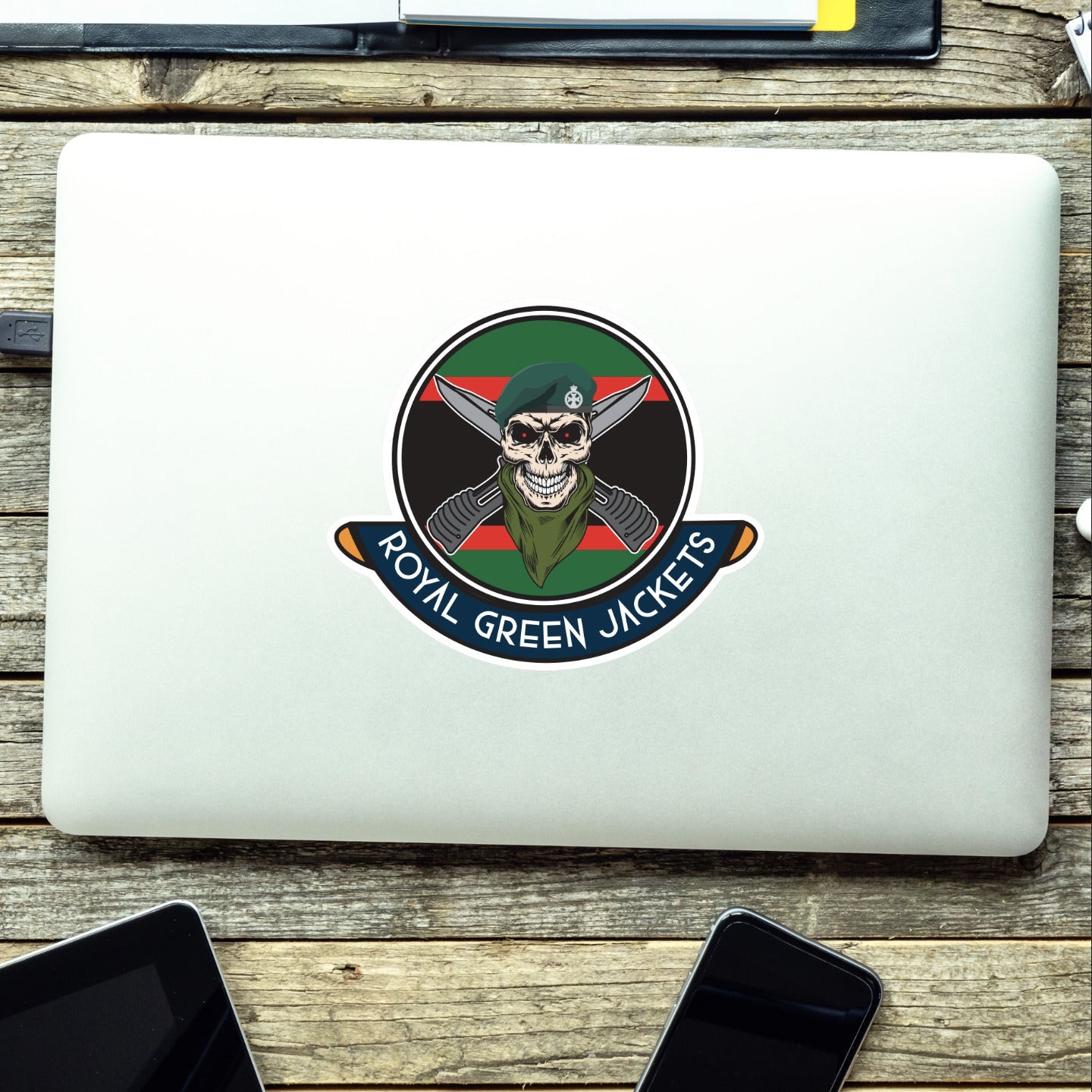 Skull Crest Royal Green Jackets Vinyl Sticker | 10cm | UV Laminated | redplume