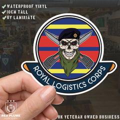 Skull Crest Royal Logistics Corps Vinyl Sticker | 10cm | UV Laminated | redplume