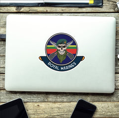 Skull Crest Royal Marines Vinyl Sticker | 10cm | UV Laminated | redplume