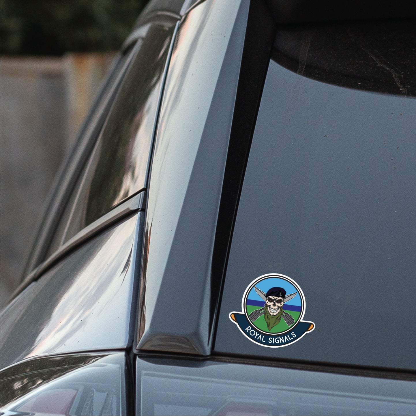 Skull Crest Royal Signals Vinyl Sticker | 10cm | UV Laminated | redplume