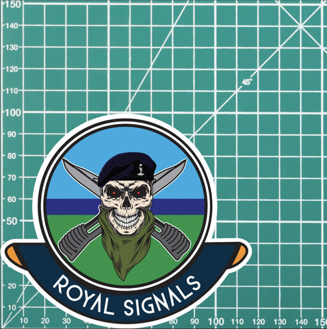 Skull Crest Royal Signals Vinyl Sticker | 10cm | UV Laminated | redplume