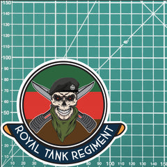 Skull Crest Royal Tank Regiment Vinyl Sticker | 10cm | UV Laminated | redplume