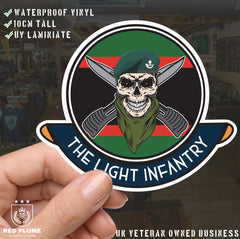 Skull Crest The Light Infantry Vinyl Sticker | 10cm | UV Laminated | redplume