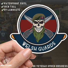 Skull Crest Welsh Guards Vinyl Sticker | 10cm | UV Laminated | redplume