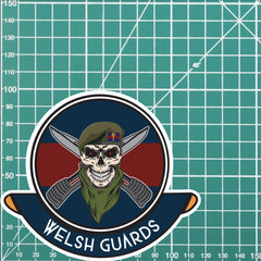Skull Crest Welsh Guards Vinyl Sticker | 10cm | UV Laminated | redplume