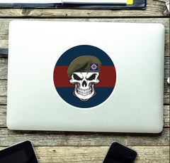 Skull with Irish Guards Beret TRF Vinyl Sticker - 10cm redplume