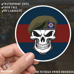 Skull with Irish Guards Beret TRF Vinyl Sticker - 10cm redplume