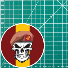 Skull with King's Royal Hussars KRH Beret TRF Vinyl Sticker - 10cm redplume