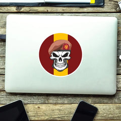 Skull with King's Royal Hussars KRH Beret TRF Vinyl Sticker - 10cm redplume